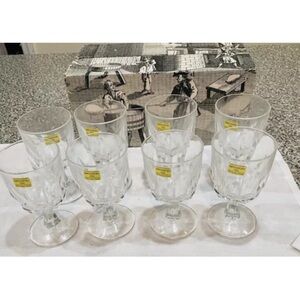 NIB JG Durand crafted 8 Piece Glasses Prestige France Wine Water glasses 5.5 OZ